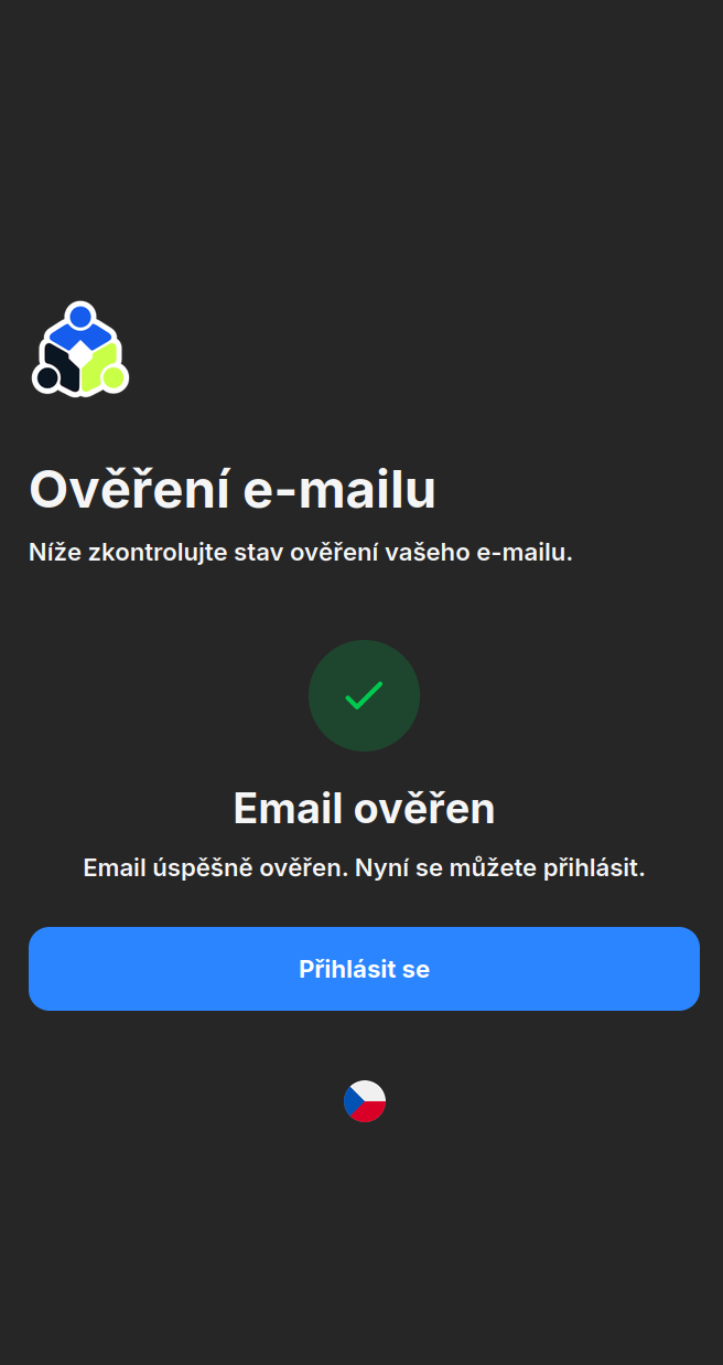 Úspěšná registrace
