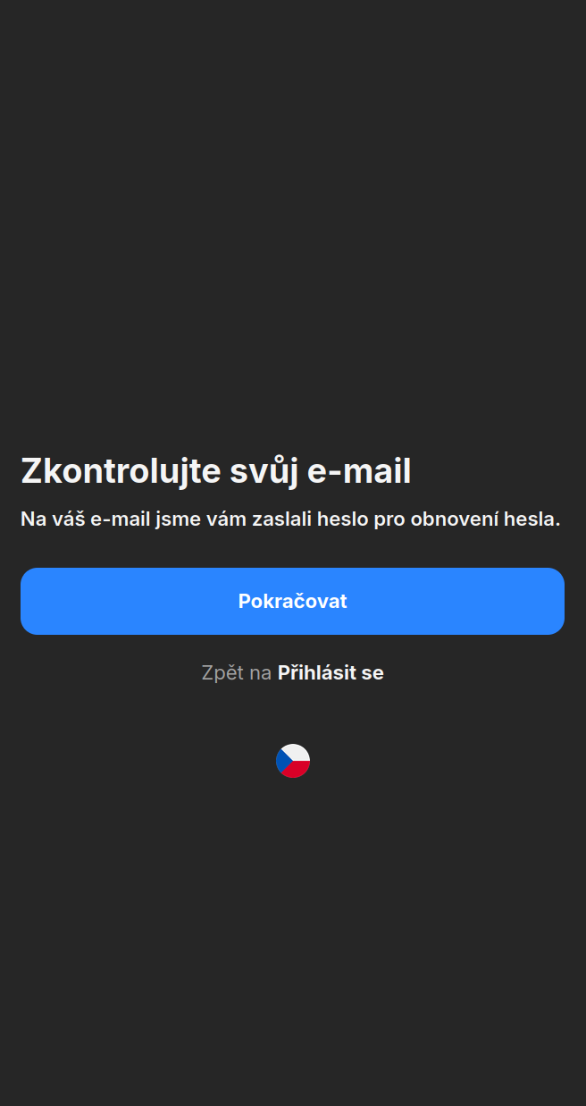 Úspěšná registrace