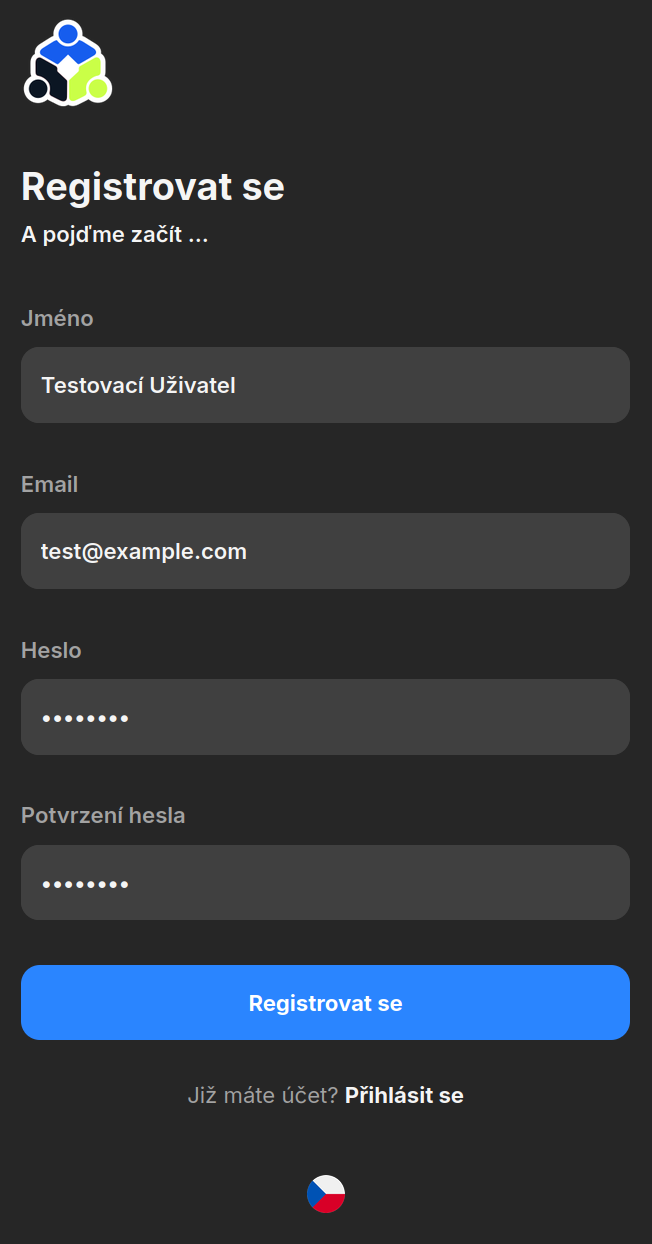 Registrační formulář